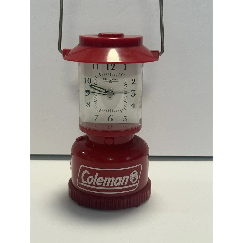 Coleman 6 Inch Lantern - Novelty Clock Battery Operated with Light & Alarm Red
